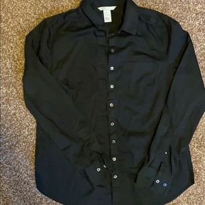 Black button down top